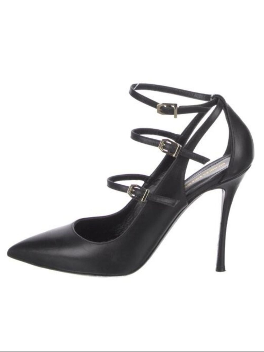 Nicholas Kirkwood Black Leather Slingback Pumps, Size 7